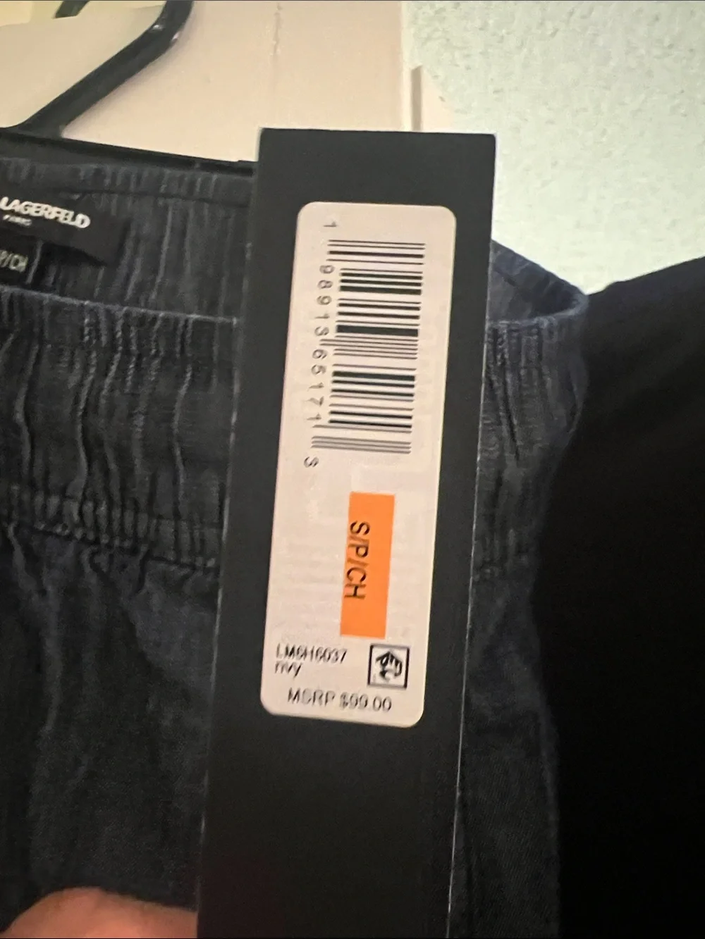 Karl Lagerfeld Men’s Elastic Drawstring Shorts in Indigo